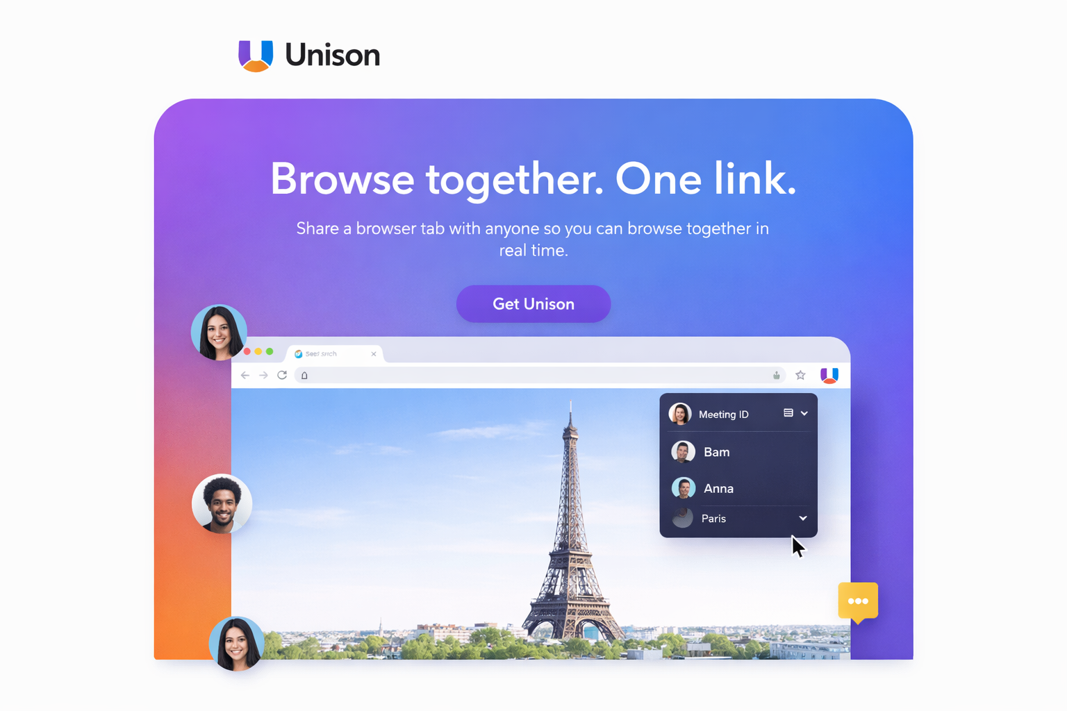 Unison host experience mockup